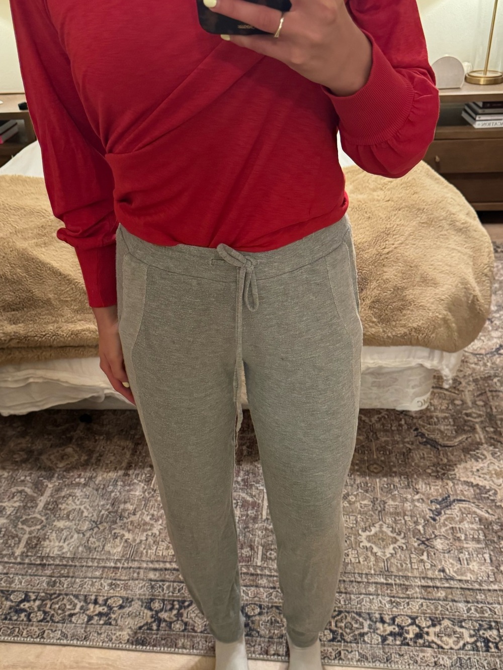 Michael Stars Gray Knit Drawstring Joggers